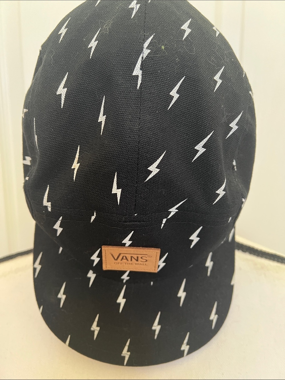 Vans Black Cap for Men or Women with White Lightning Bolts